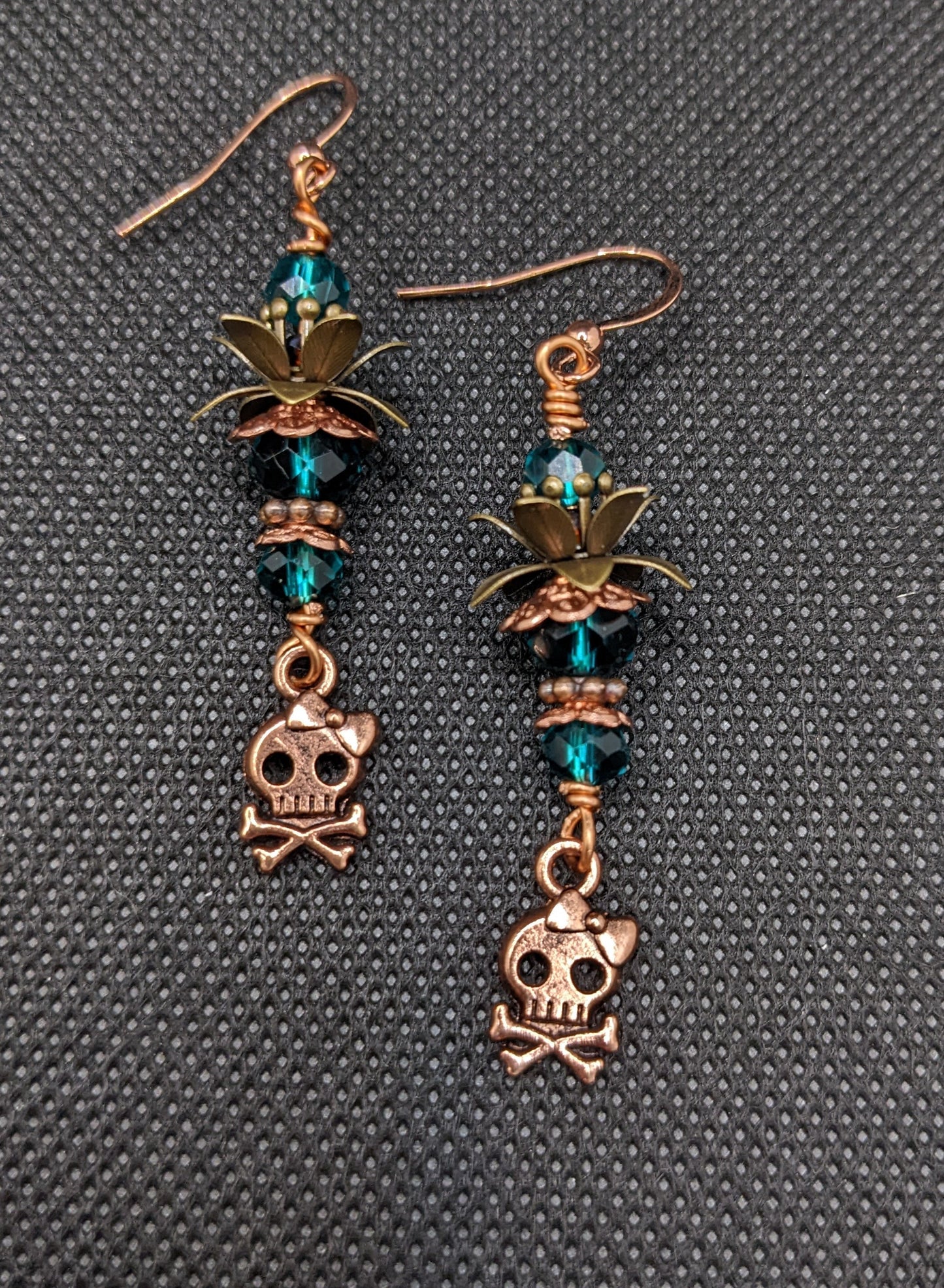 Teal Skull & Crossbone Earrings - Earrings