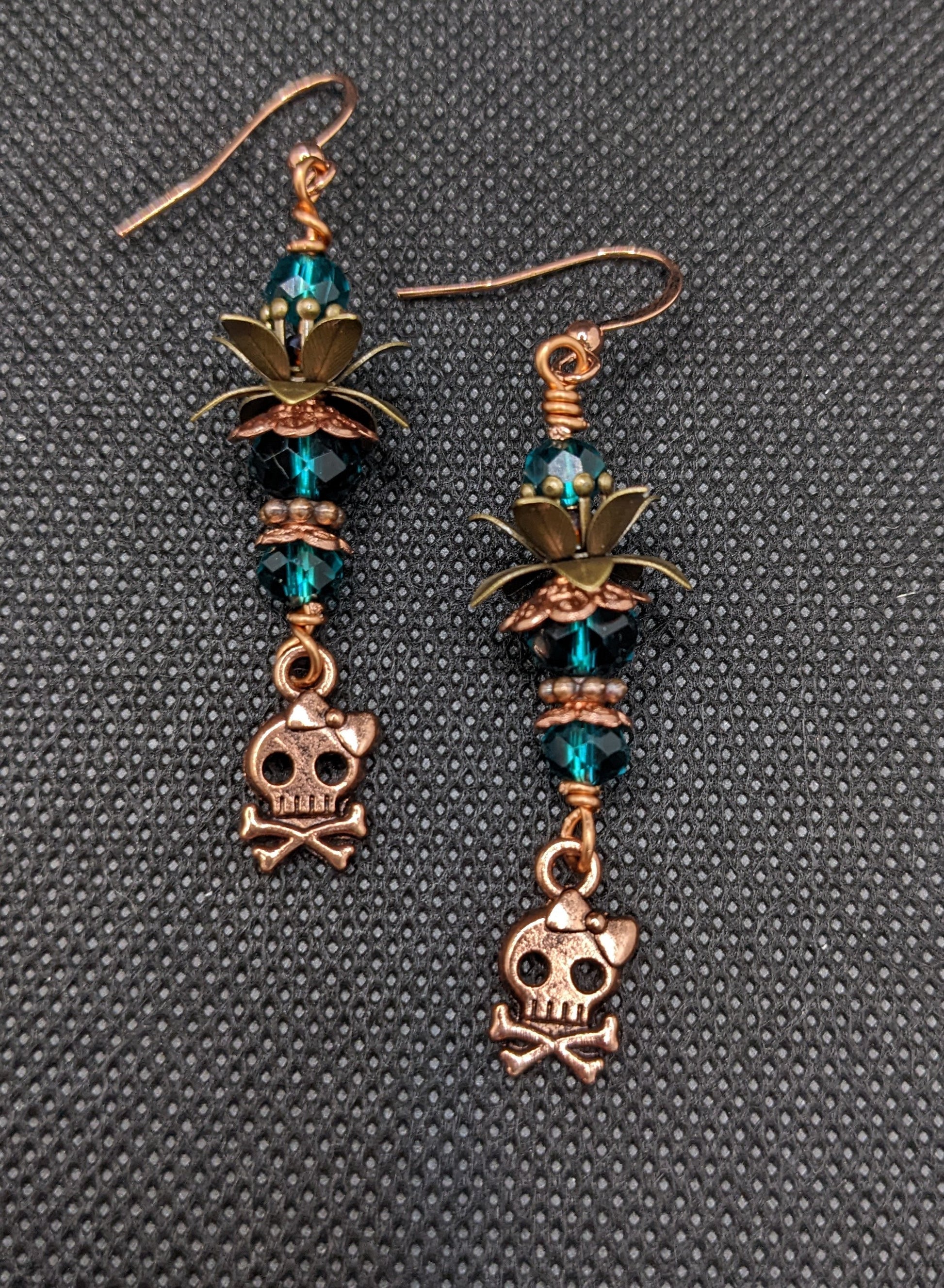 Teal Skull & Crossbone Earrings - Earrings