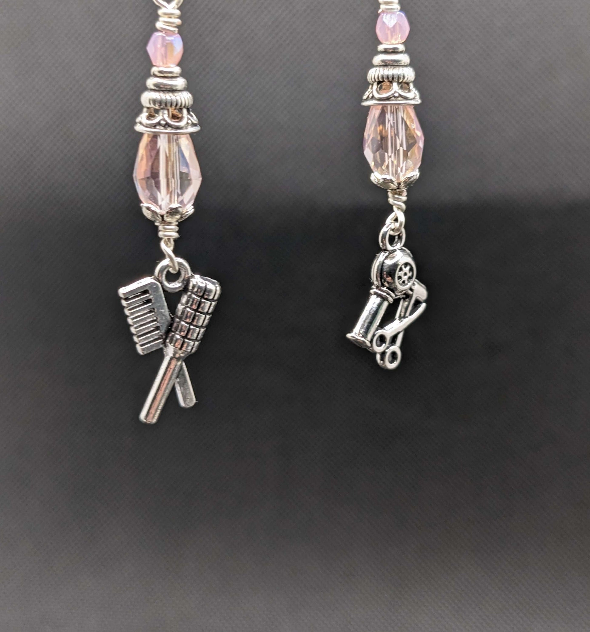 Pink Crystal Hairdresser Earrings - Earrings