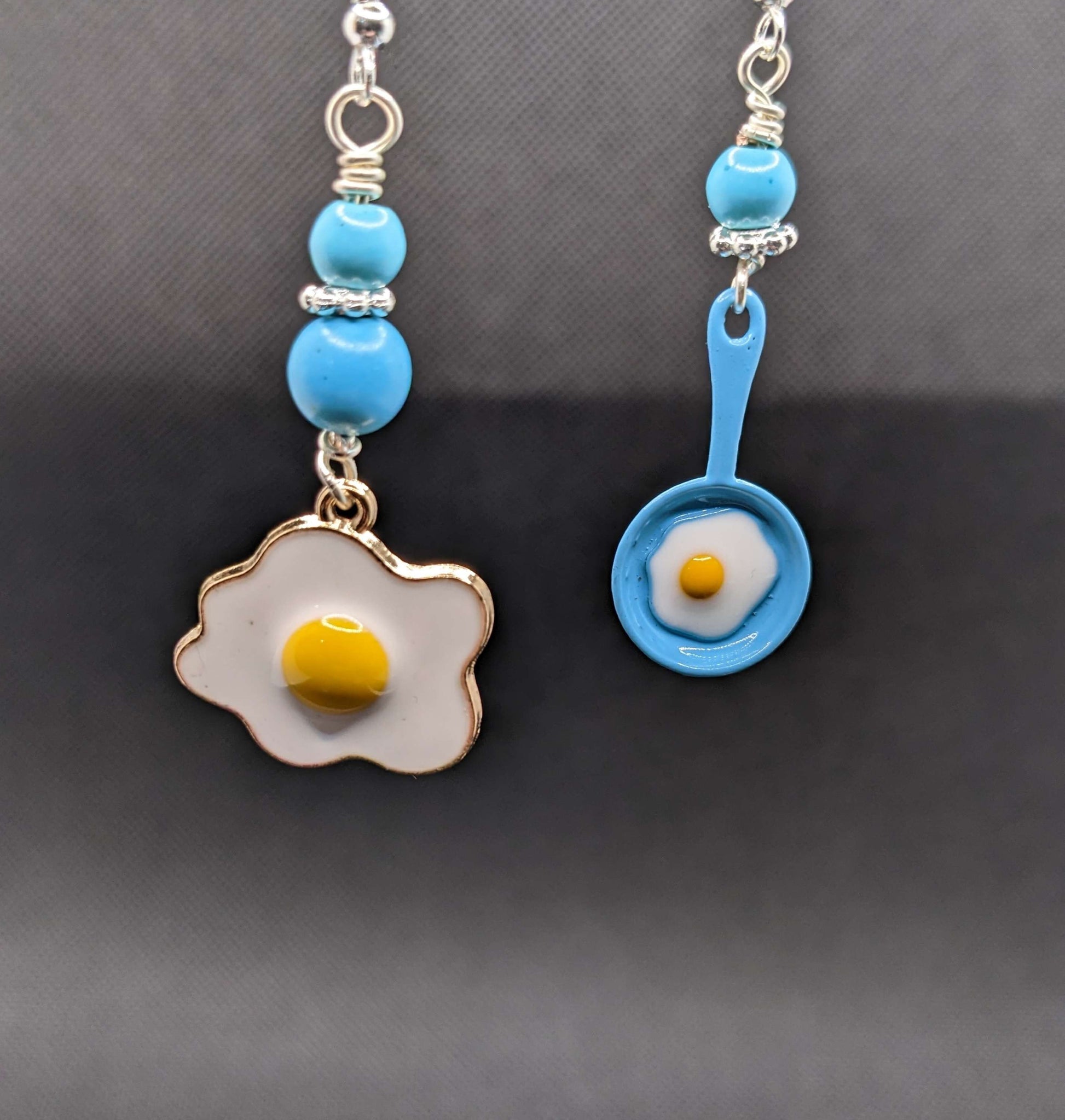 Turquoise & Fried Egg Earrings - Earrings