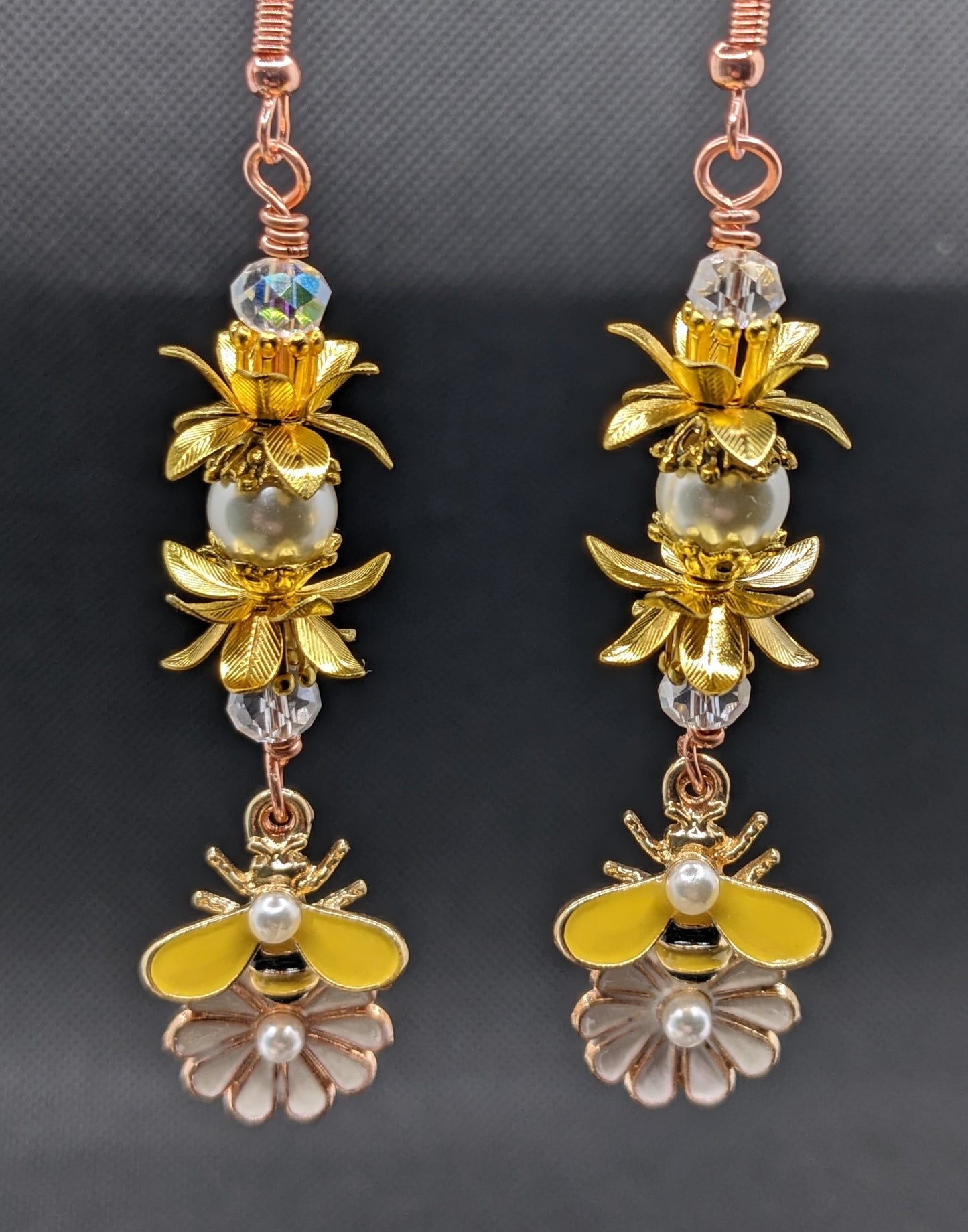 Gold Bee Earrings - Earrings