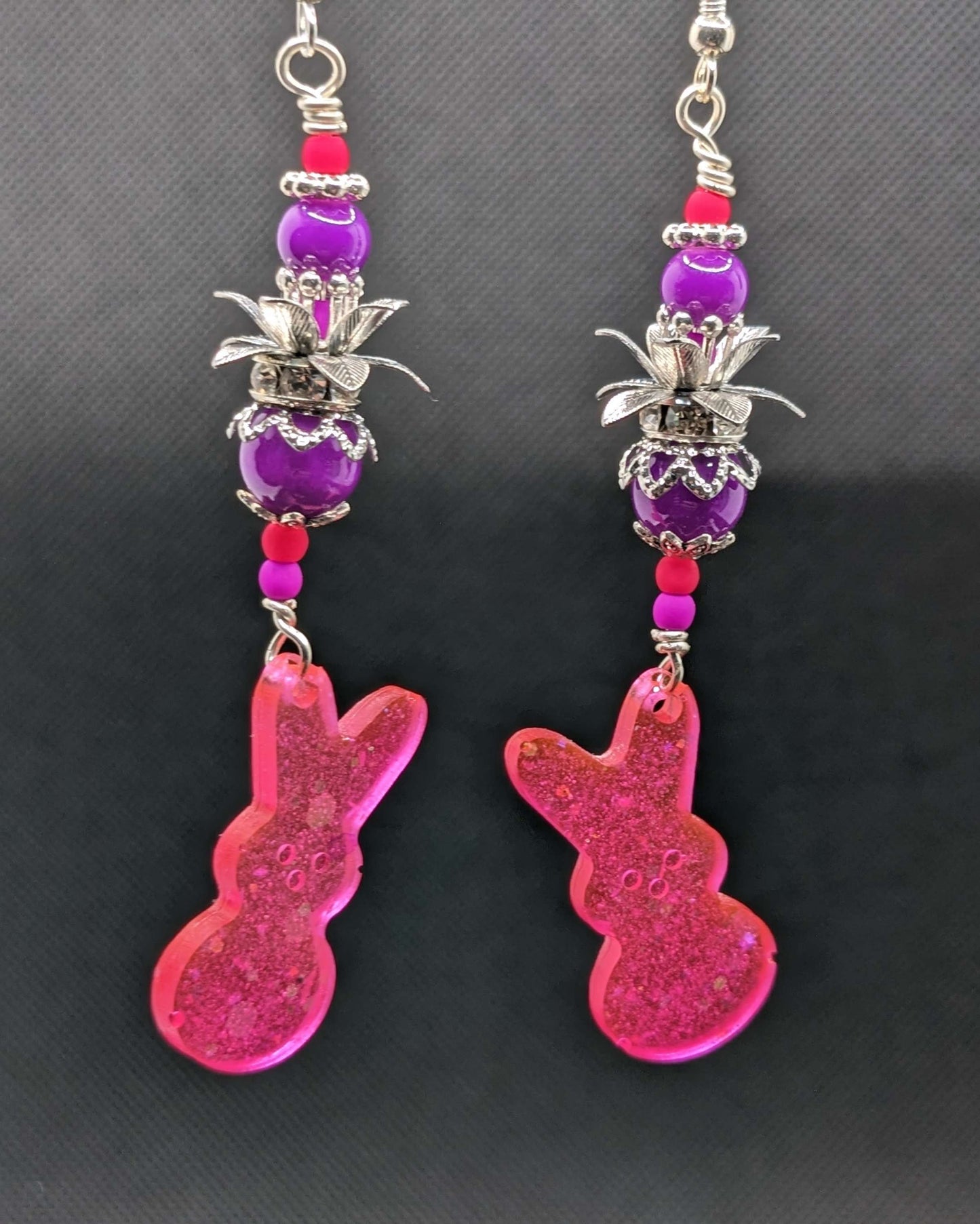 Pink & Purple Bunny Earrings - Earrings