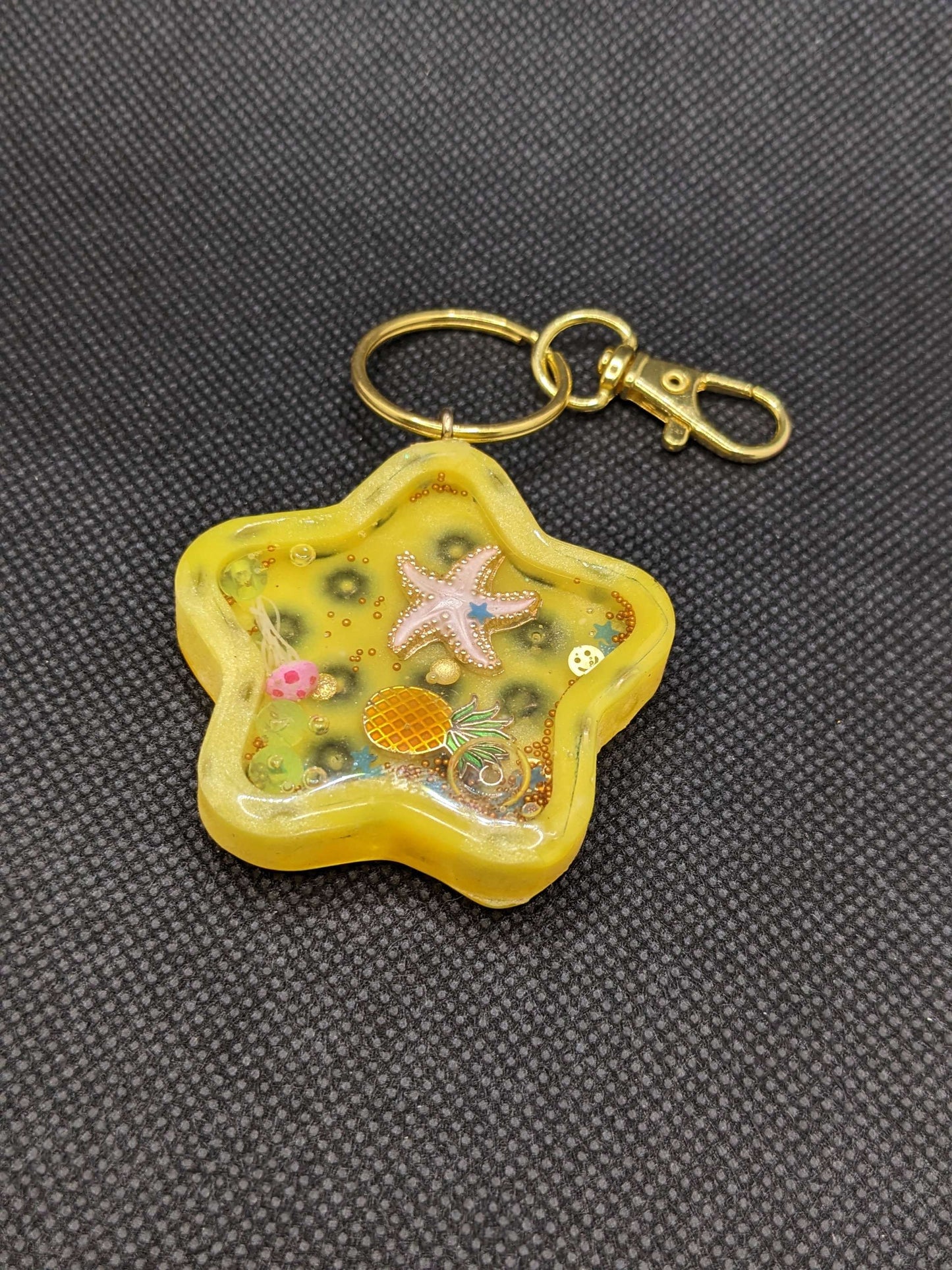 Yellow SpongeBob inspired Shaker Keychain - Keychain