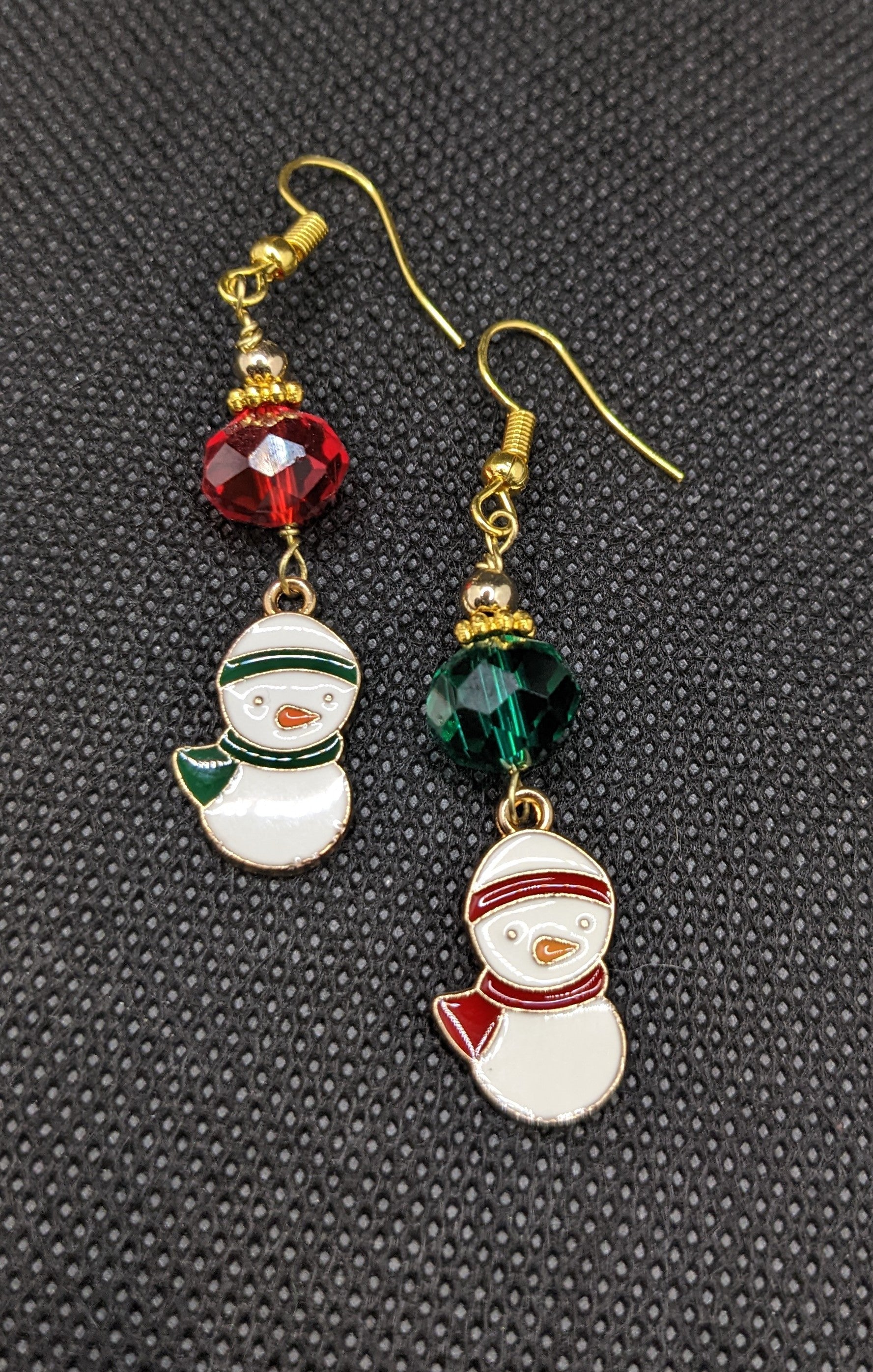 Snowman Red & Green Earrings - Earrings