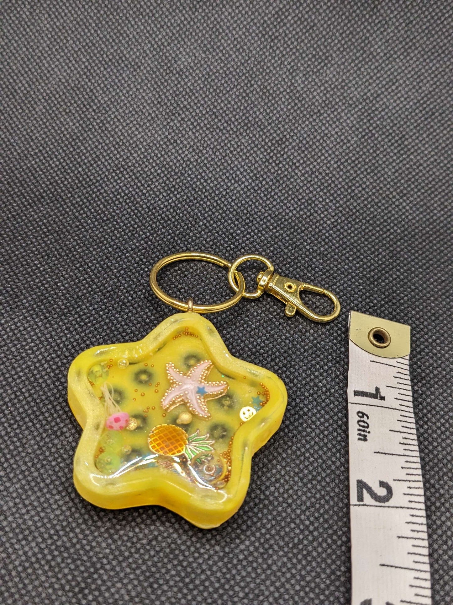 Yellow SpongeBob inspired Shaker Keychain - Keychain