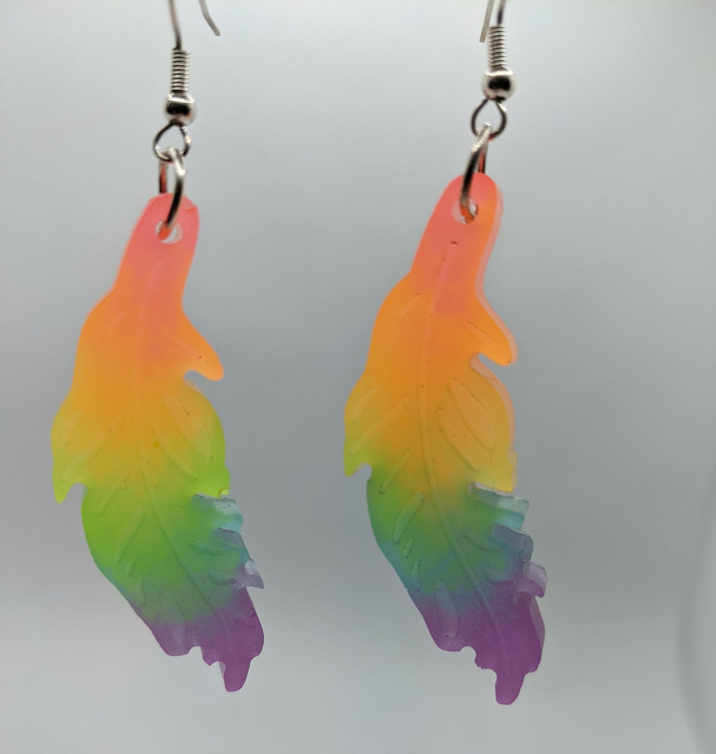 Rainbow Feather Earrings - Earrings