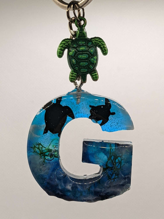 Turtle Letter G Keychain - Keychain