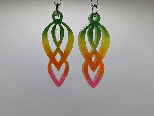 Green, Yellow, Orange & Pink Earrings - Earrings