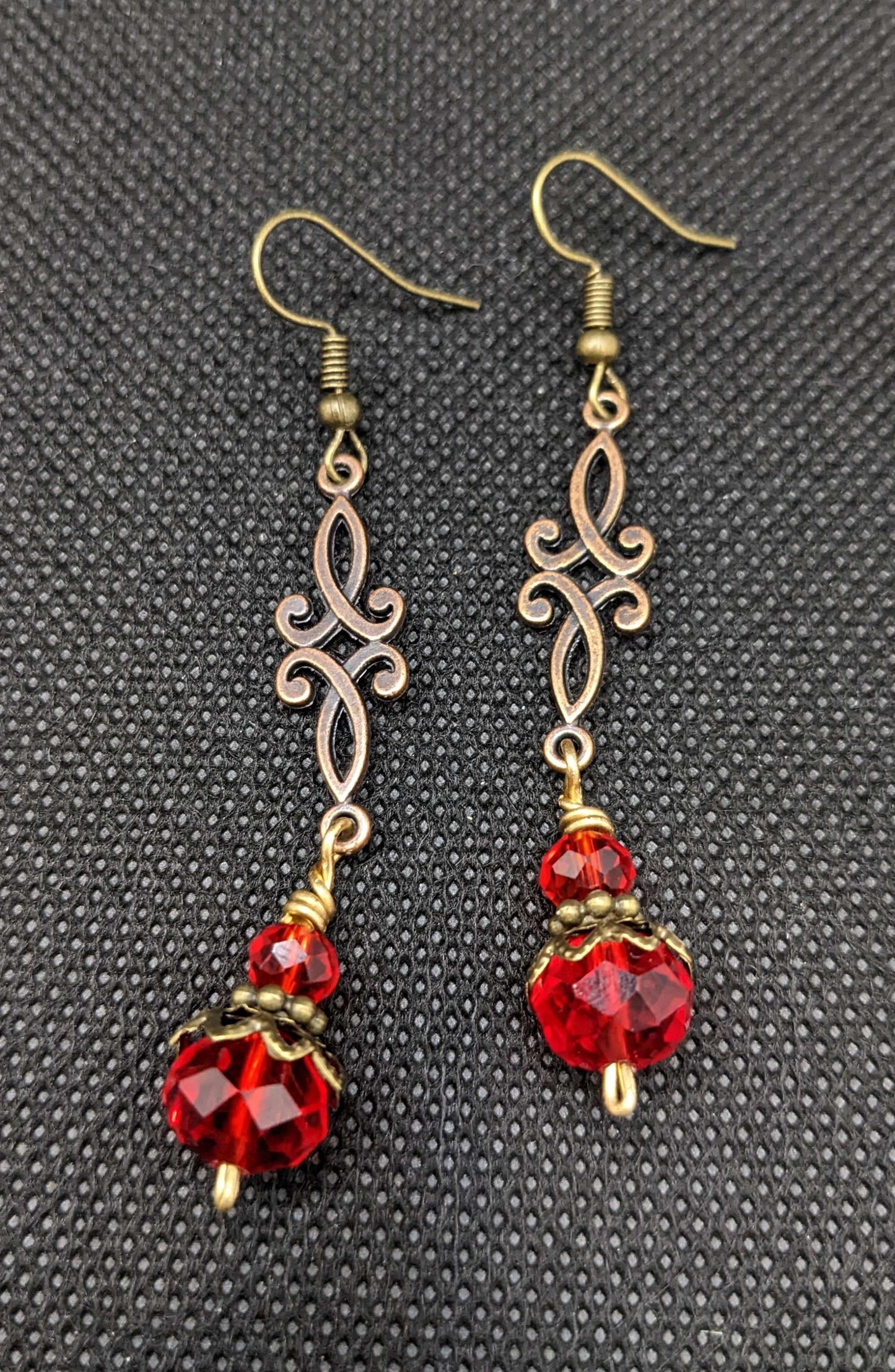 Red Crystal Earrings - Earrings