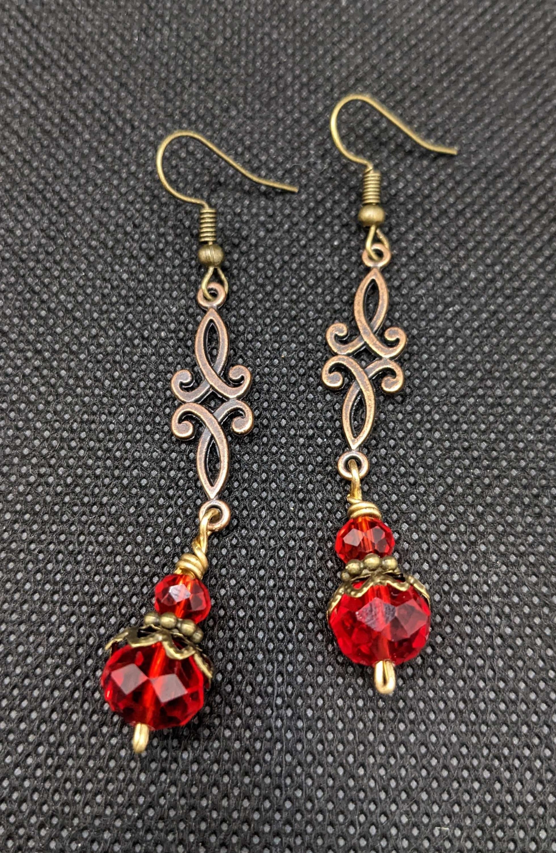 Red Crystal Earrings - Earrings