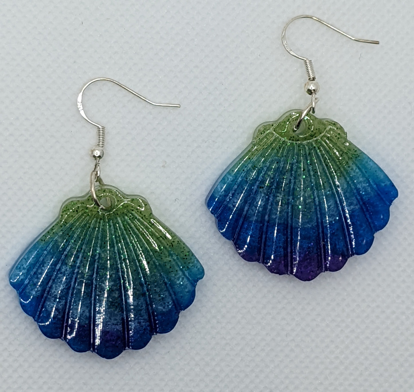 Green & Blue Shell Earrings - Earrings