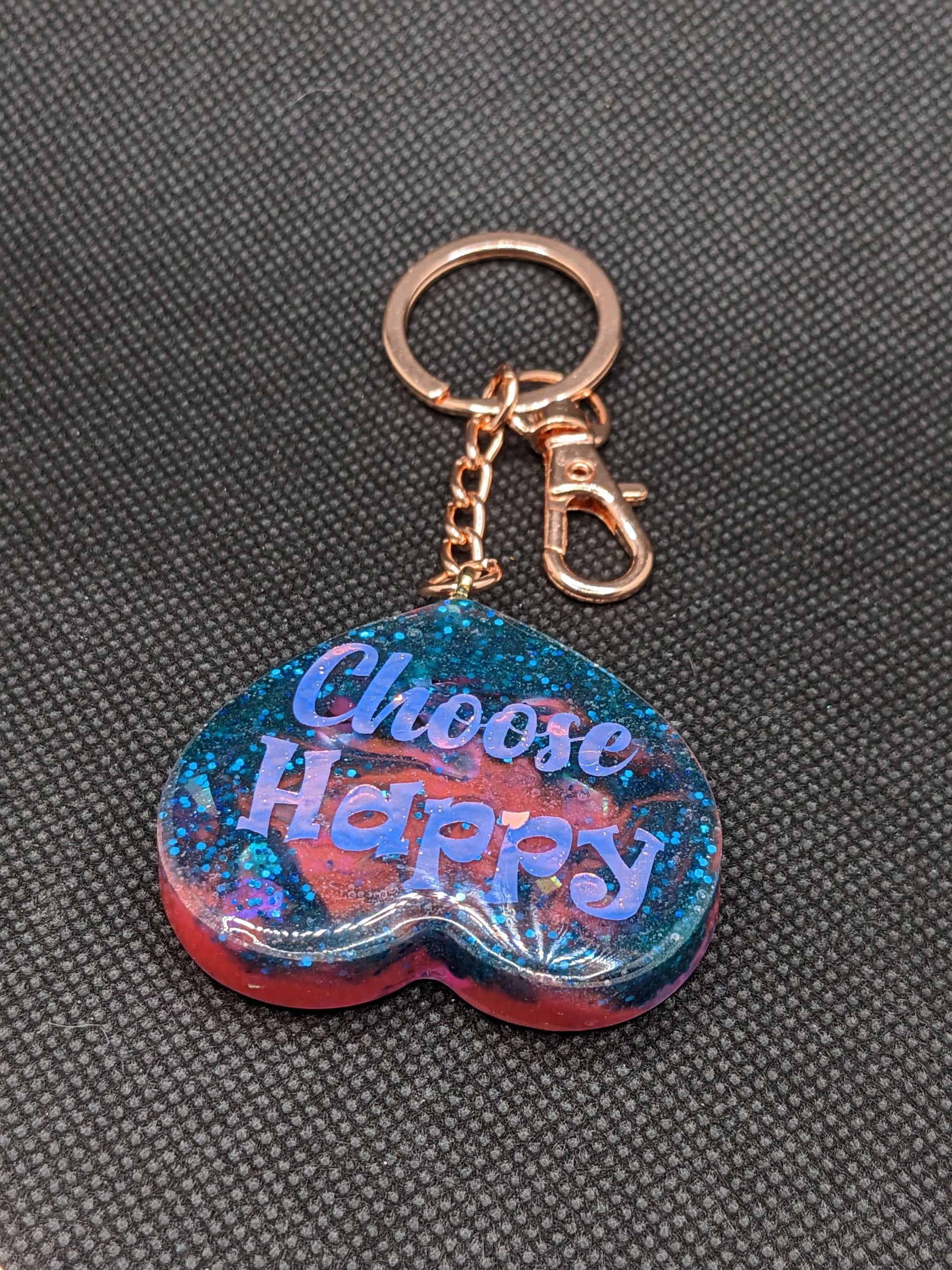 Pink & Teal heart Shaker Keychain - Keychain