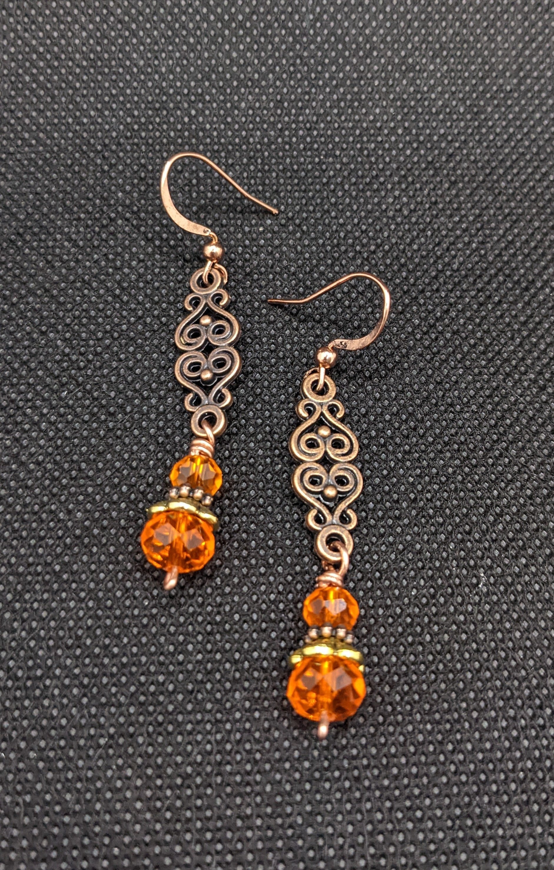 Orange crystal Earrings - Earrings