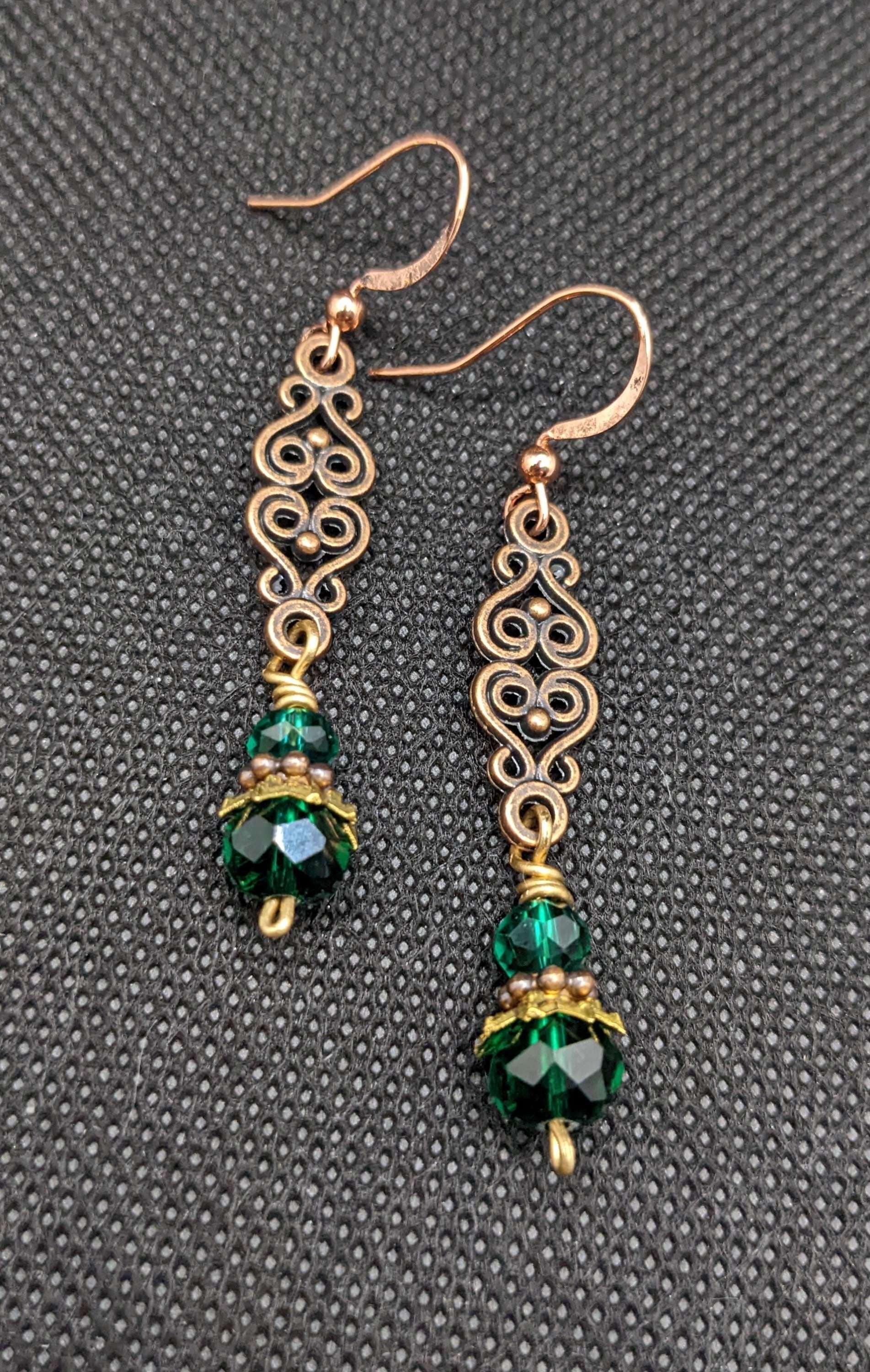 Emerald Crystal Earrings - Earrings