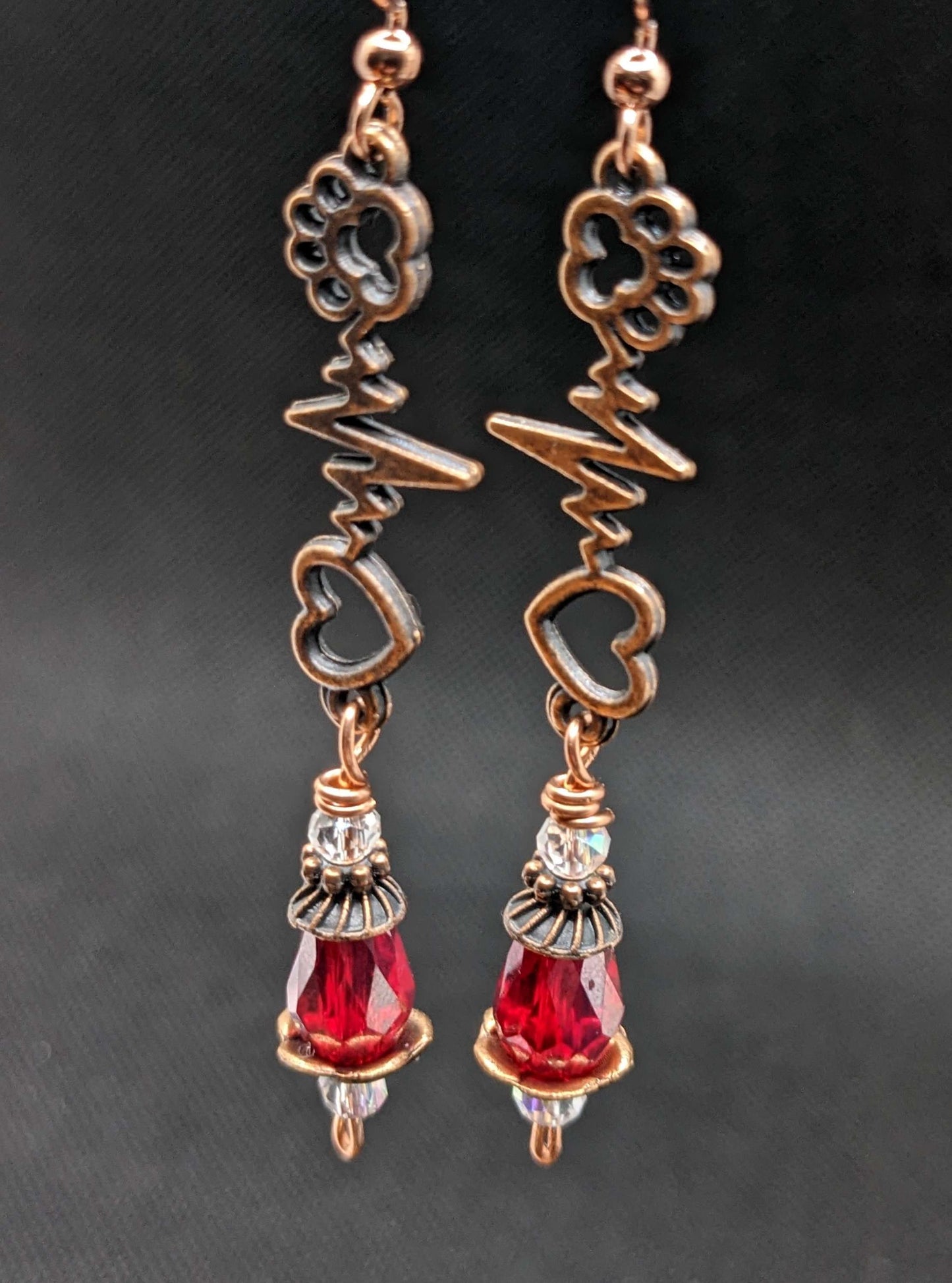 Pet Lover Red Crystal Earrings - Earrings