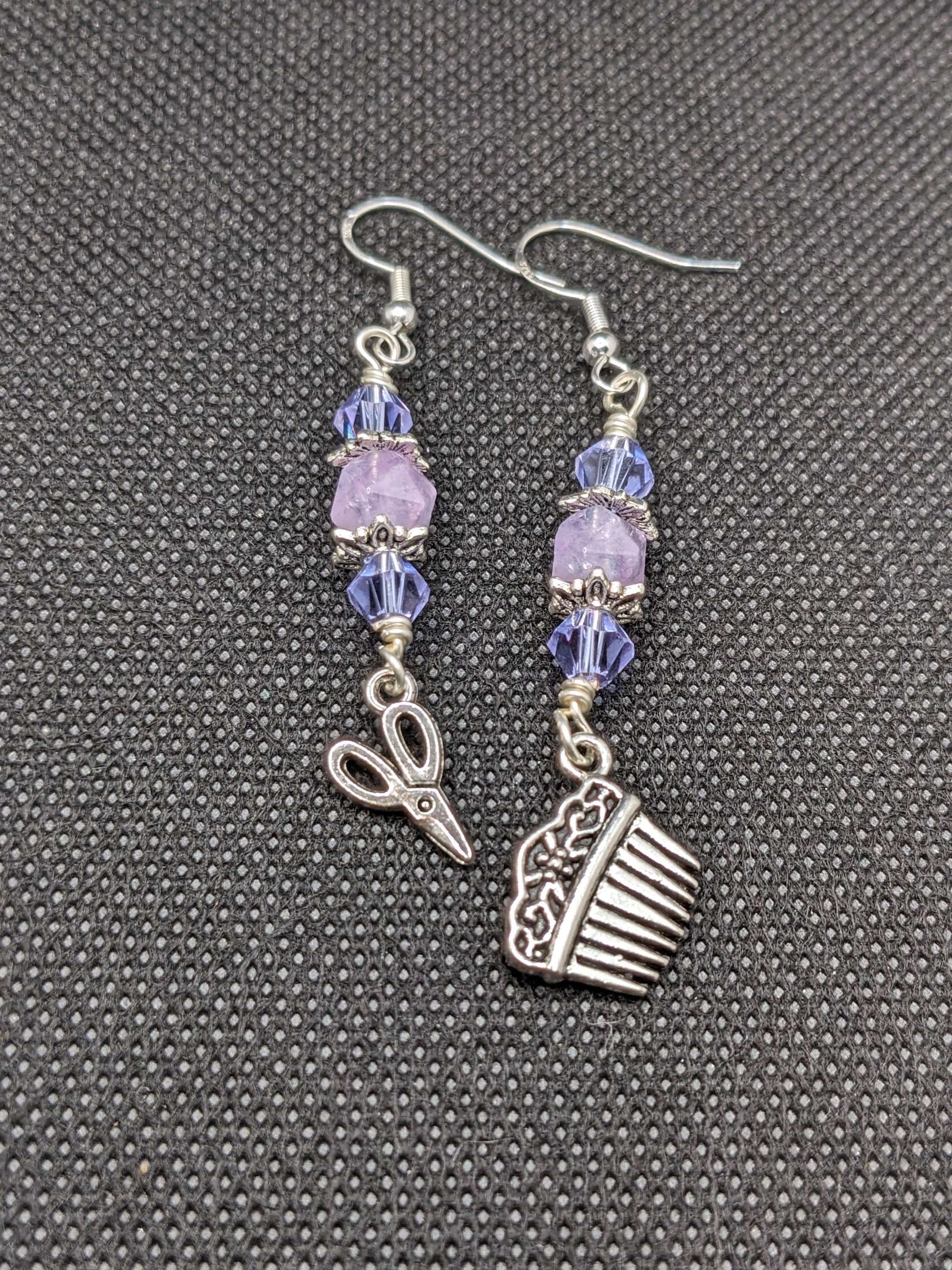 Amethyst  Hairdresser Earrings - Earrings