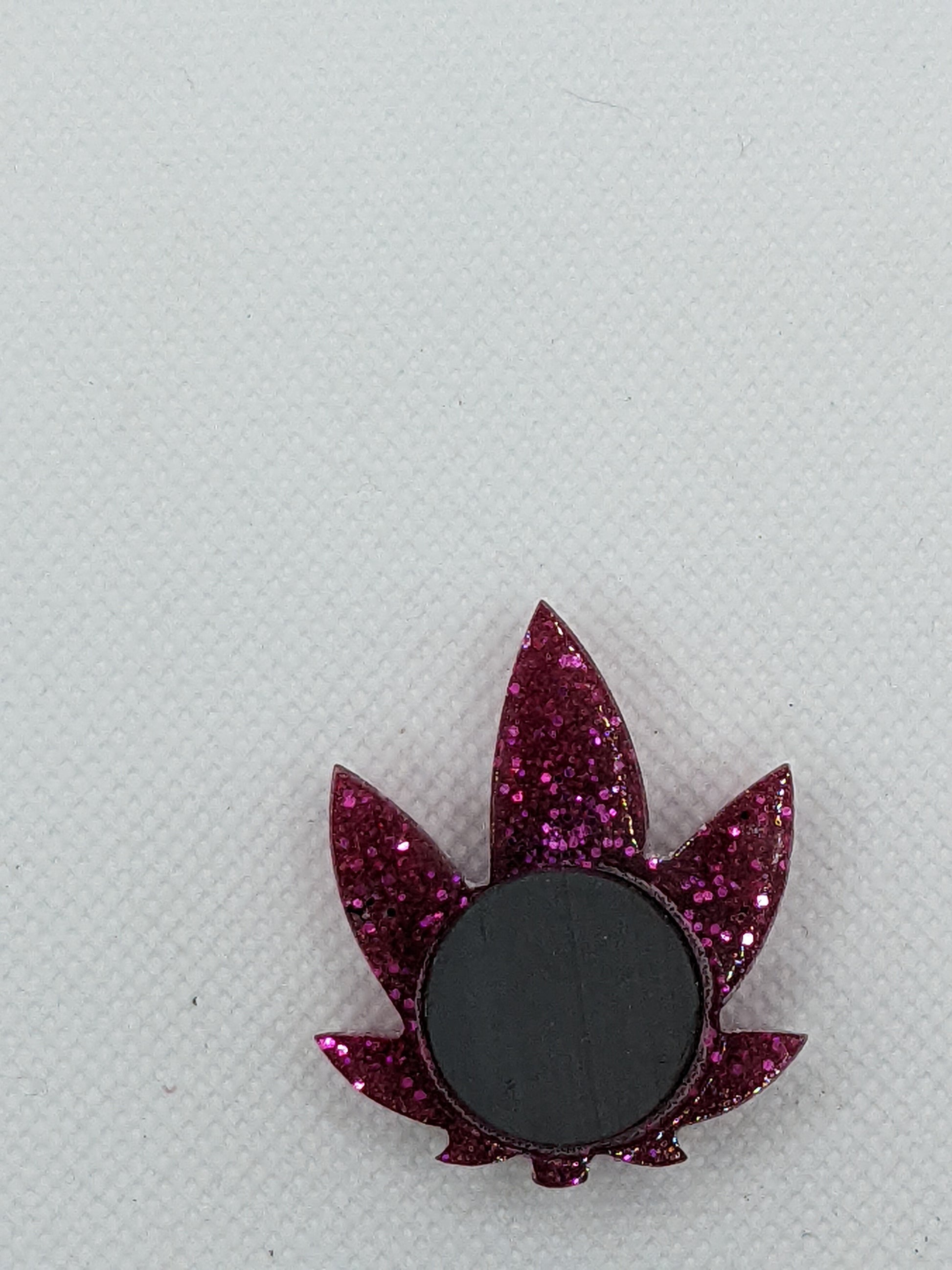 Pink Glitter Leaf Magnets - Keychain