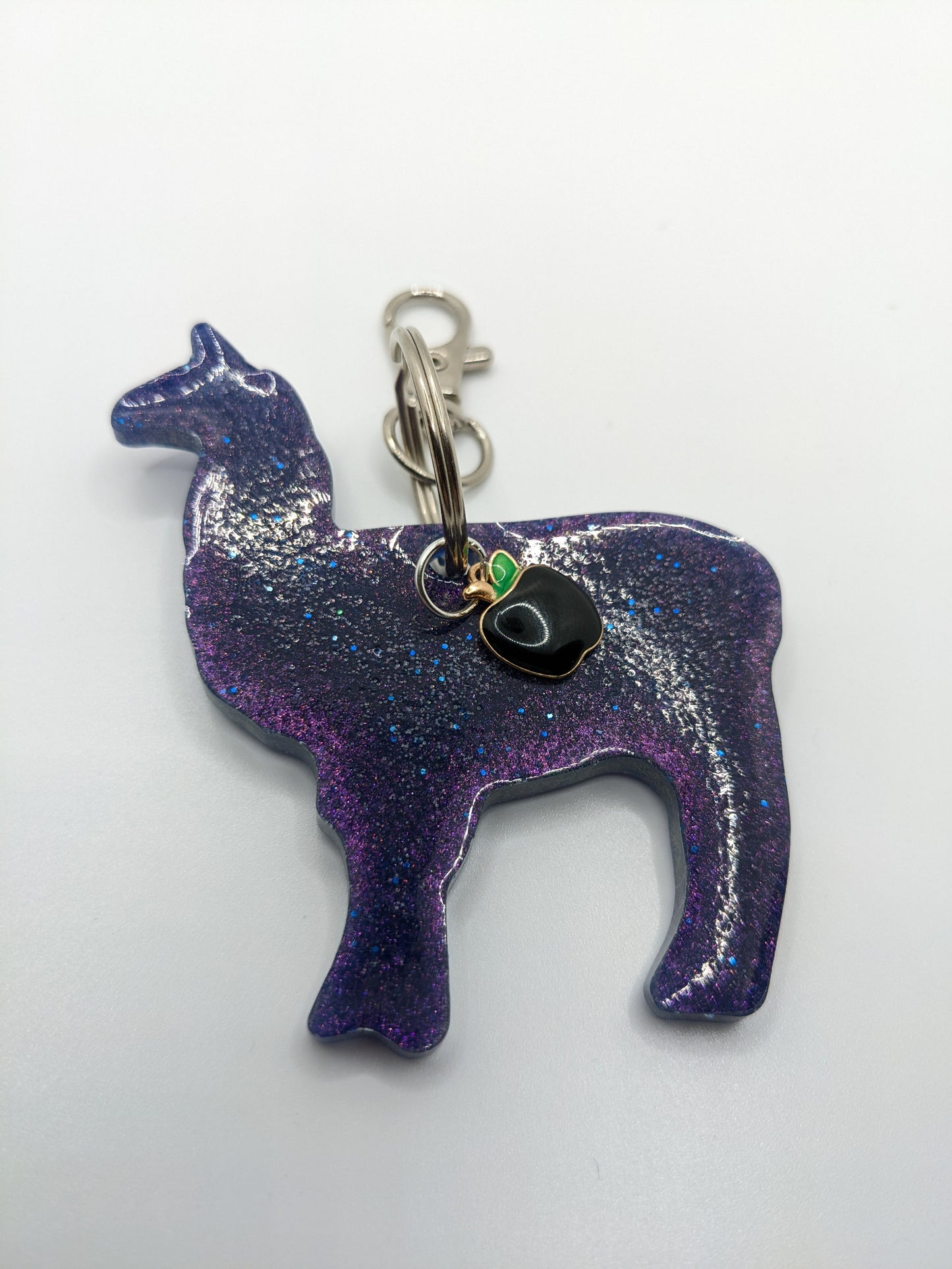 Purple & Blue Chameleon Llama - Keychain