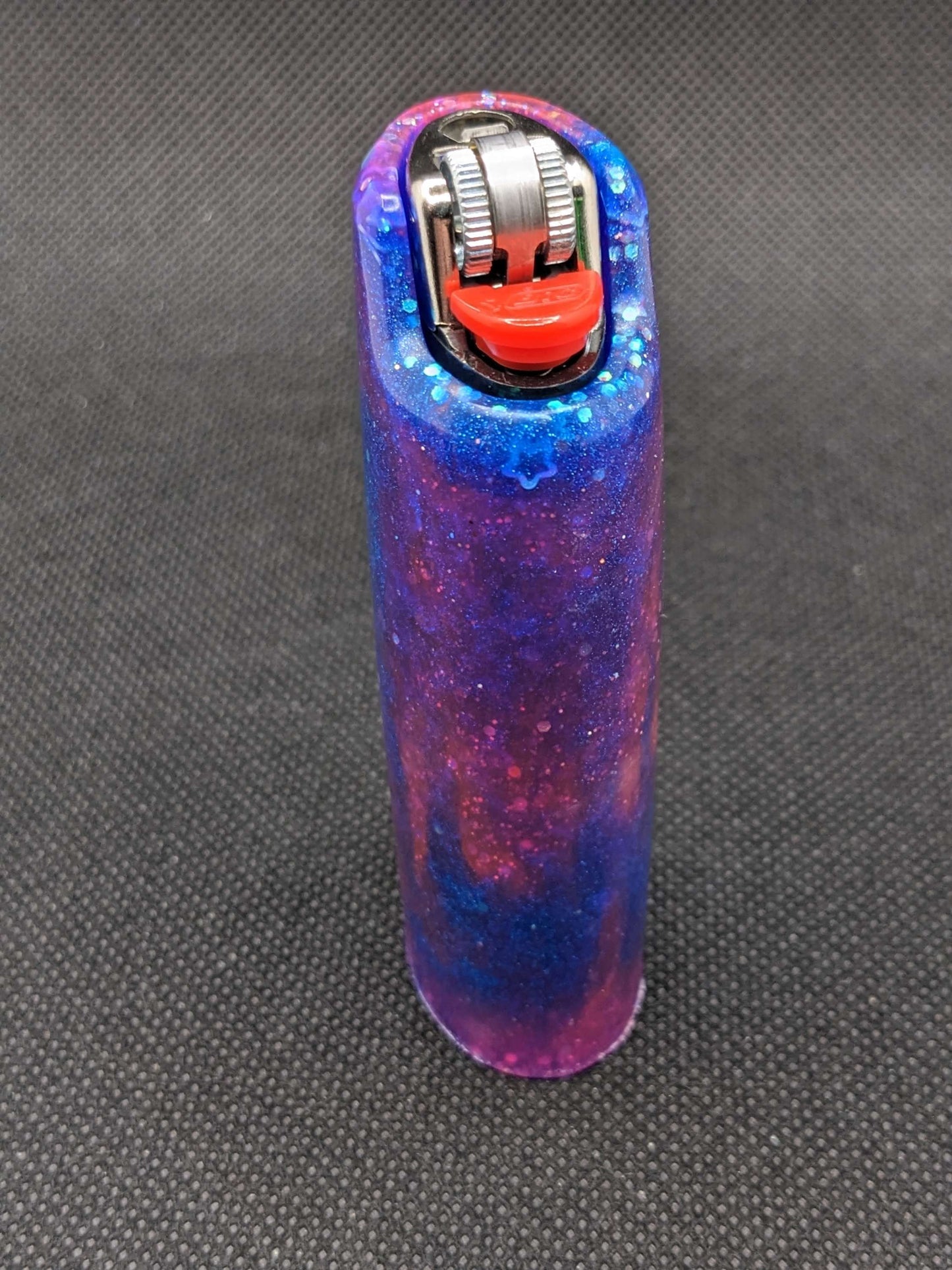 Purple, pink & teal lighter cover - Keychain