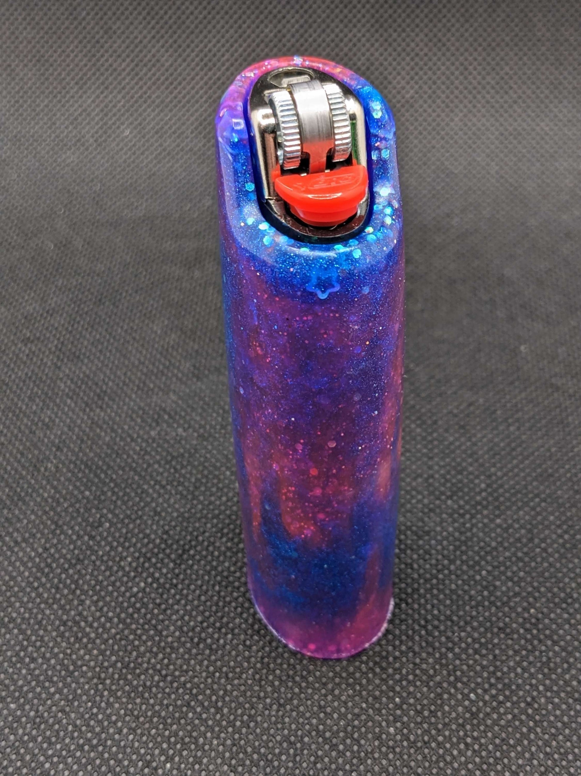 Purple, pink & teal lighter cover - Keychain