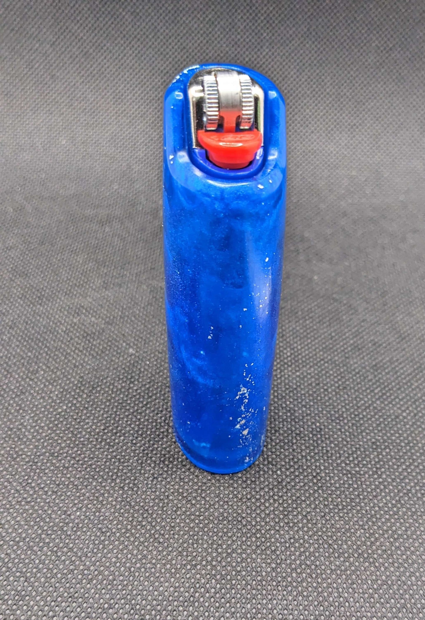 Blue & silver flake lighter cover - Keychain