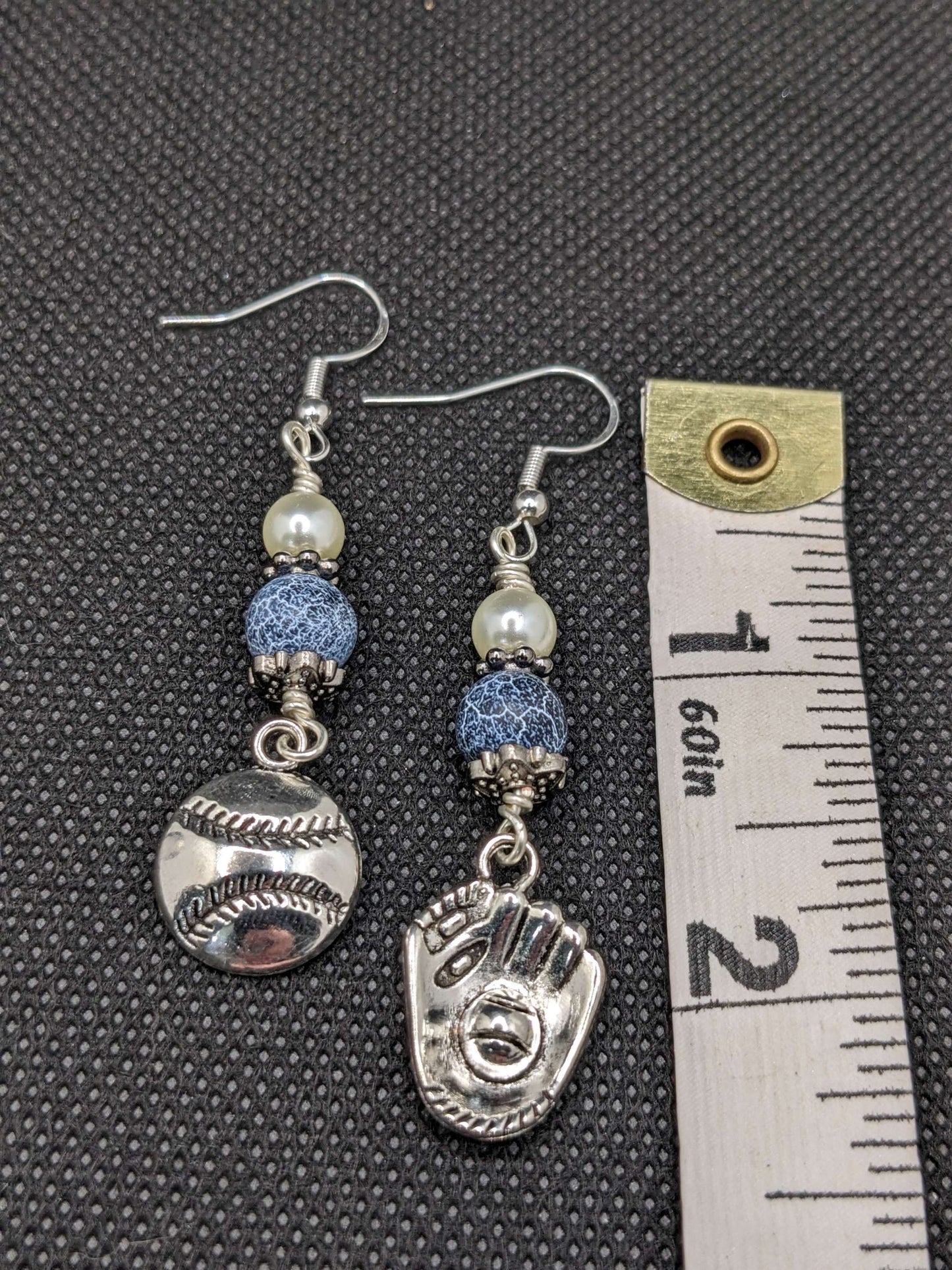 Baseball Blue stone Earrings - Earrings