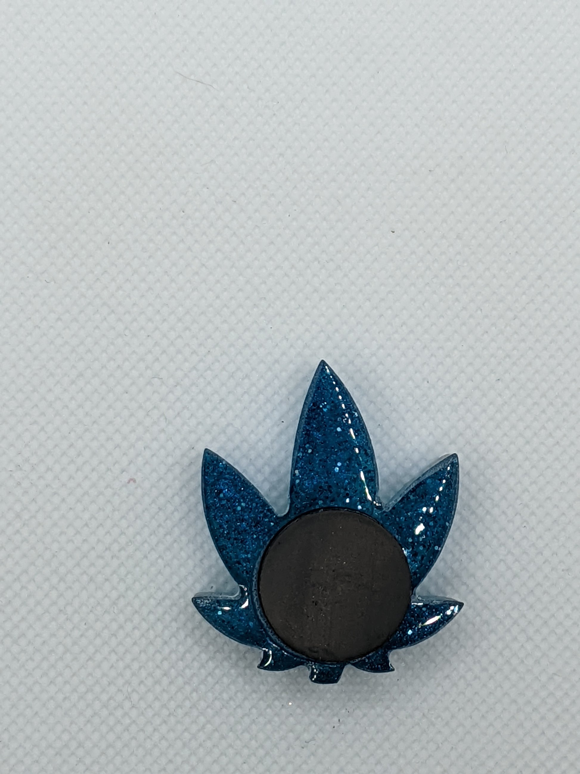 Teal Glitter Leaf Magnets - Keychain