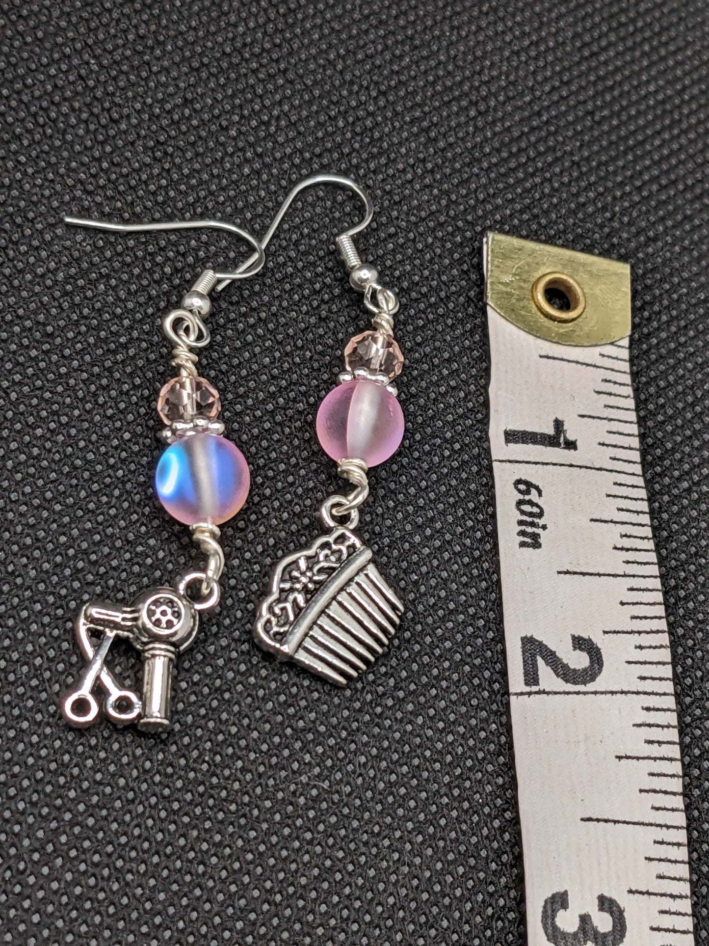 Pink Iridescent Hairdresser Earrings - Earrings